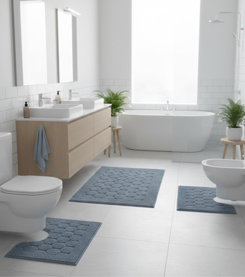 PARURE TAPPETO BAGNO FOGLIA 3 PEZZI Tellini S.r.l. Ingrosso Abbigliamento